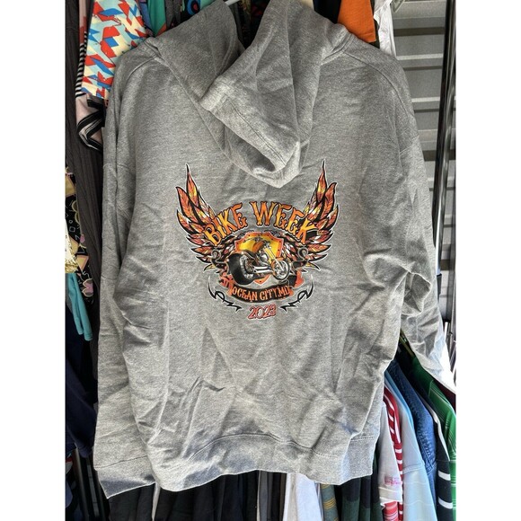 Grays Jackets & Blazers - Ocean City Bike Week Gray Hoodie Zip Up Women’s XL